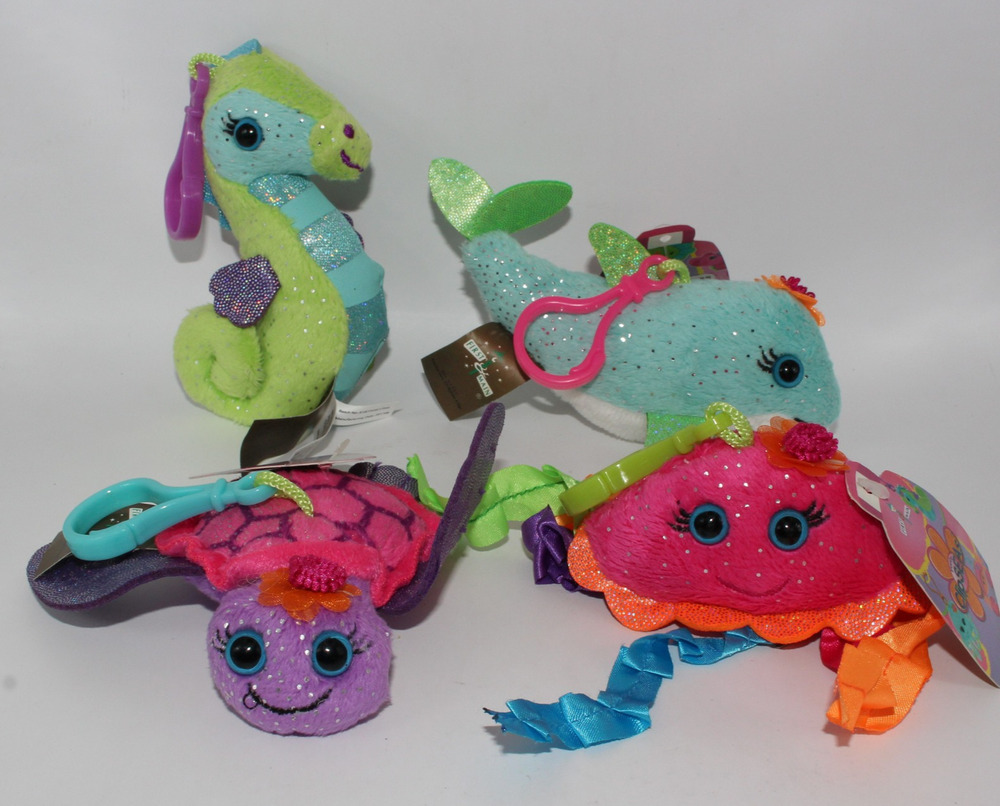 Sea Clips First & Main Mini Keychain Plushs Set of 4 Sea Animals